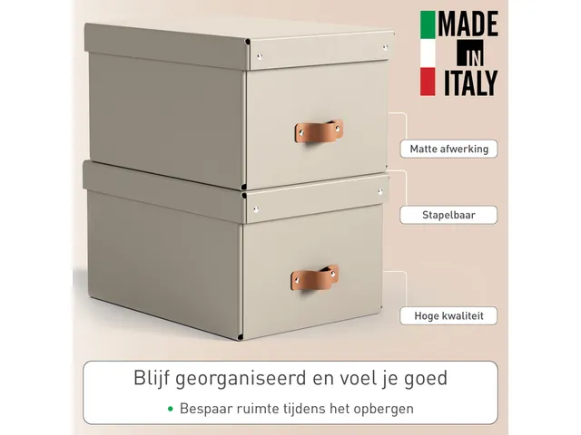 Boîte de rangement Leitz Puro avec couvercle 17L beige set 2 pièces