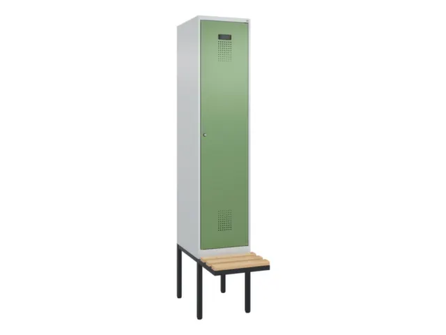 locker met bank,voor scheiding van kleding,HxBxD 2120x400x815mm,1vak