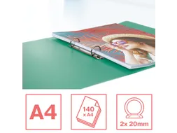 Colour'Breeze ringmap, 2 ringen, PP, ft A4, met soepele kaft Groen