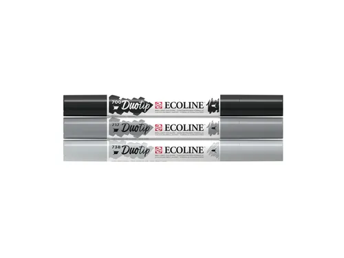 Duotip Talens Ecoline set à 3 stuks zwart en grijs