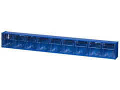 Assortimentsbak Hxbxd 80x600x65mm 9bakken Polystyreen Blauw