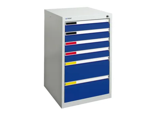Ladekast Hxbxd 900x500x500mm 6 Laden Romp Ral7035 Front Ral5010