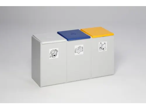 Afvalverzamelaar 3-voudig module HxBxD 570x1060x405mm 60 liter Grijs