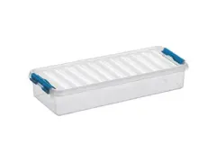 Boîte de rangement Q-line 2,5 L bleu transparent - 38,8 x 14,2 x 6,5
