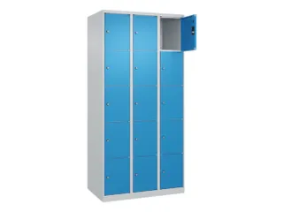lockerkast,HxBxD 1850x900x500mm,3x5vakken,vak B 300mm,cil.-slot - 1