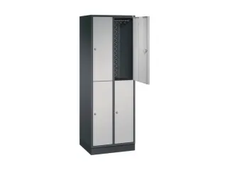 Dubbeldekse garderobekast,HxBxD 1950x620x500mm,2x2vak.,vak B 260mm - 1
