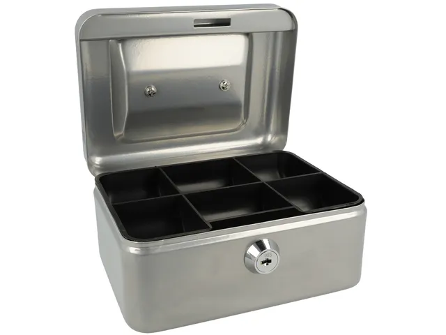 Coffret à monnaie westcott 152x120x79mm argent, insert en plastique a