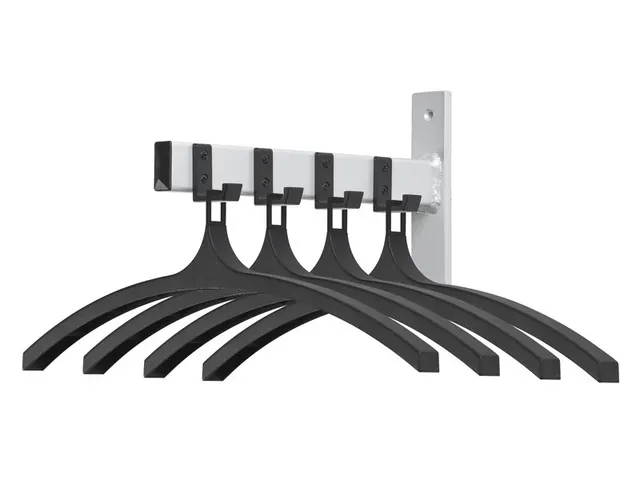 Wandgarderobe HIQ 4 hangers zwart aluminiumgrijs