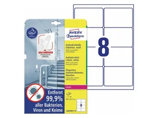 Bedrukbare antimicrobiële etiketten afneembaar wit 99.1x67.7mm - 2