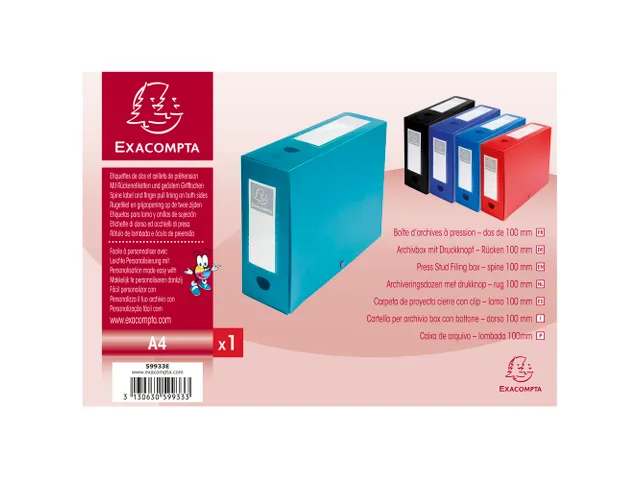 Boite de classement à pression Dos 100mm polypropylène 7/10e Opaque