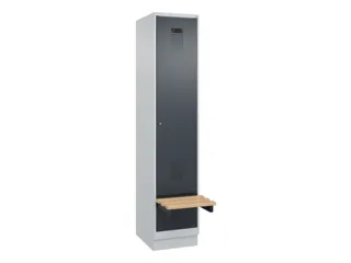 locker met bank,HxBxD 1950x400x815mm,1vak,vak B 400mm,cilinderslot - 2