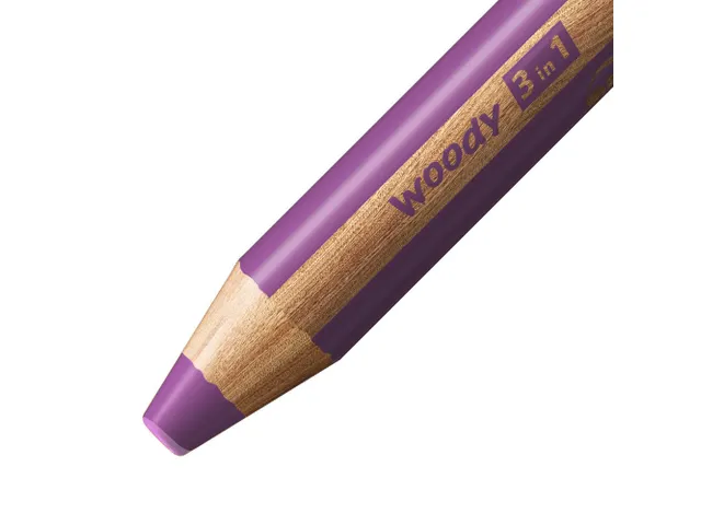Crayon de couleur STABILO 880 woody 3-en-1 multi-surfaces violet