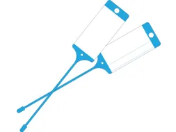 Goederenlabel PP blauw blanco gelijnd