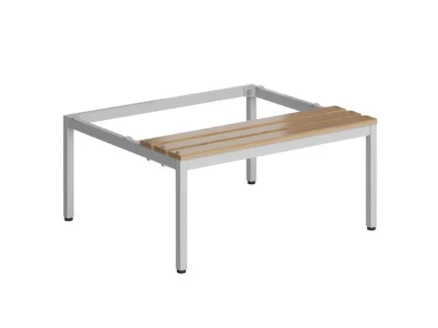 zitbank,v. garderobekast/lockersysteem,HxBxD 420x870x800mm,hardhout