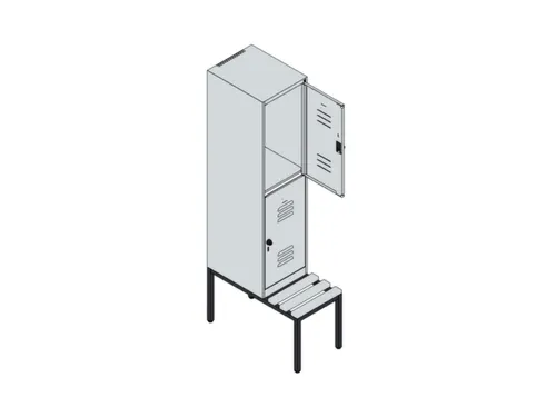 Dubbeldekse dekenkist,HxBxD 1950x400x815mm,1x2vak.,vak B 400mm