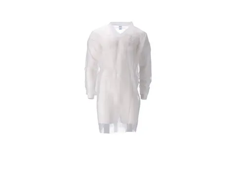 pp non woven bezoekersjas wit maat XL 30grams klittenband 100 stuks