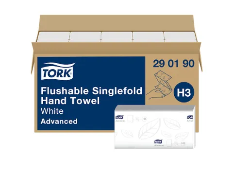 Tork 290190 H3 oplosbare Handdoek Advanced ZigZag 2-laags Wit 15x250v