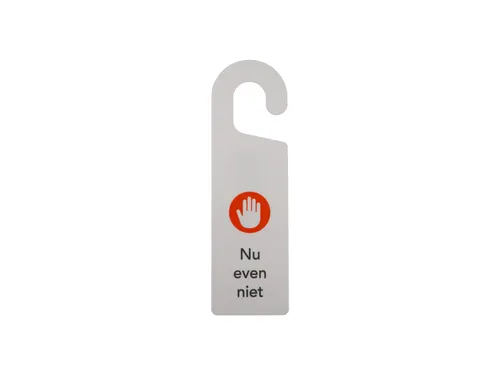 Kunststof deurhanger 250x75mm Voel je welkom - Nu even niet Wit