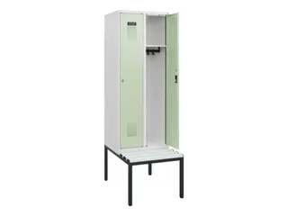 locker met bank,HxBxD 1950x600x815mm,2vak,vak B 300mm,cilinderslot - 1