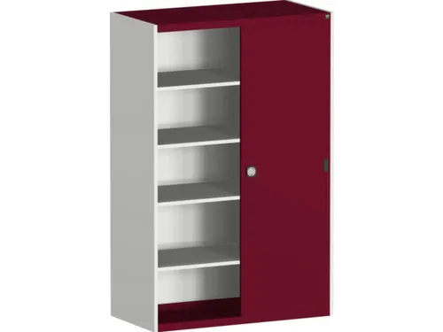 schuifdeurkast HxBxD 2000x1300x650mm Stalen romp Ral7035 front Ral3004