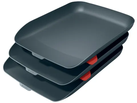 Brievenbak Leitz Cosy 3 stuks grijs A4