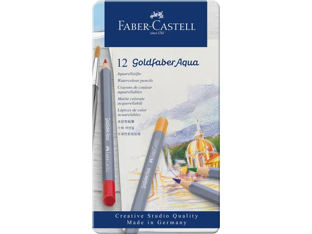 Crayon de couleur Aquarellable Faber-Castell Goldfaber etui 12 pces