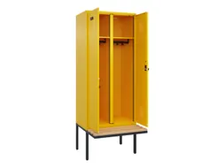 locker met bank,voor scheiding van kleding,HxBxD 2120x800x815mm,2vak