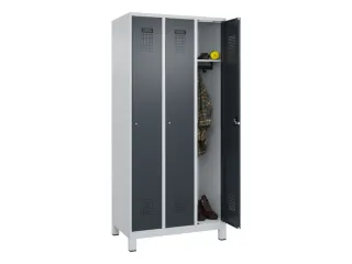 locker,HxBxD 1950x900x500mm,3vak,vak B 300mm,cil.-slot,voeten - 1