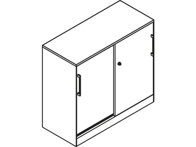 Schuifdeurkast Hxbxd 915x1200x440mm 2oh Blank Aluminium/esdoorn