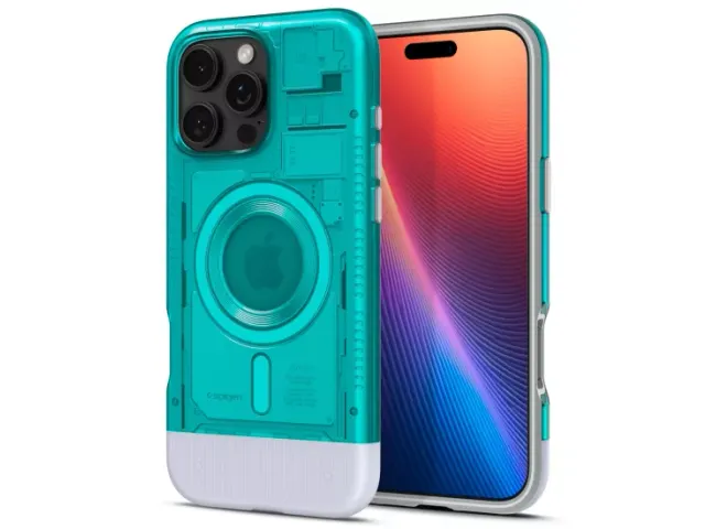 Spigen Classic C1 MagSafe iPhone 16 Pro hoesje blauw