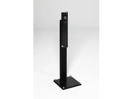 Staande Asbak 3.5 liter Hxbxd 1250x310x310mm Ral7021 Voet Zwart Staal