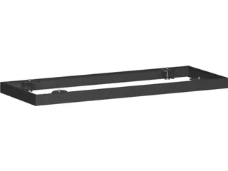 sokkel,v. roldeurkast,HxB 50x1000mm,metaal,zwart - 1