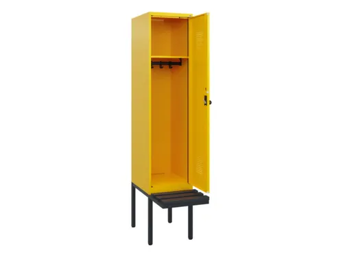 locker met bank,HxBxD 1950x400x815mm,1vak,vak B 400mm,draaigrendel