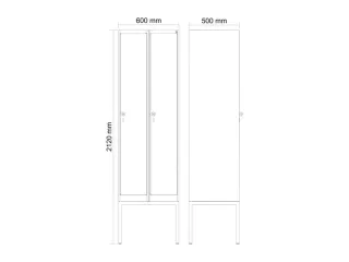 locker,HxBxD 2120x600x500mm,2vak,vak B 300mm,draaigrendel - 3