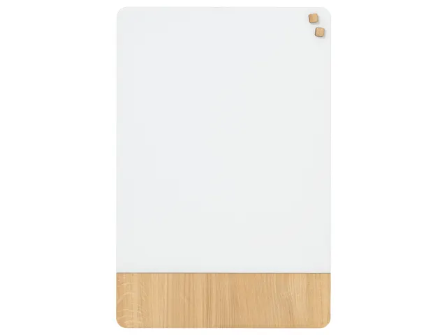 Glasmagneetbord Naga 60x80cm wit/eiken afgeronde hoeken