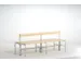 banc double,HxLxP 770x1500x725mm,barrettes en bois