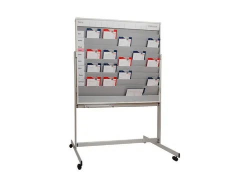 mobiele combiplanner,HxB 1185x1495mm,magnetisch,bord wit,m. raster