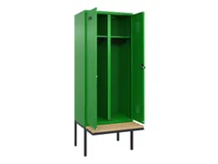 locker met bank,voor scheiding van kleding,HxBxD 2120x800x815mm,2vak
