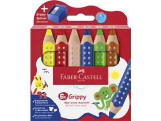 Kleurpotlood Faber-Castell Grippy XXL Jumbo etui 6 stuks en puntenslij - 2
