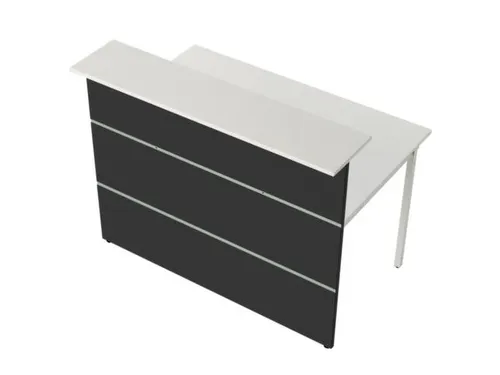 Balie Aanbouwelement 1350x1015mm Recht Front Antraciet Bladen Wit