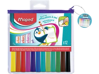Viltstift Maped Marker'Peps whiteboard set à 12 kleuren - 1