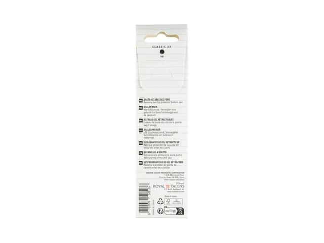 Stylo gel Sakura Gelly Roll Classic 08 rétractable set 3 couleurs noi