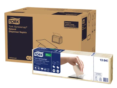 Servetten Tork 477351 2-laags 33x33cm naturel 1/8 vouw 200st.