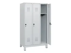 schoollocker,HxBxD 1630x900x500mm,3vak,vak B 300mm,draaigrendel,voeten