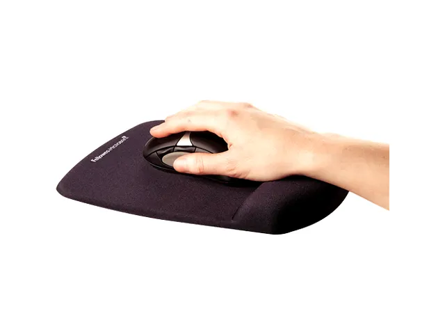 Muismat met polssteun Fellowes Plush Touch zwart