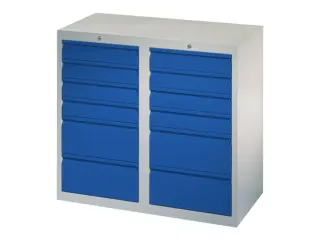 ladekast HxBxD 900x1000x500mm 12laden RAL7035 front RAL5010 - 2