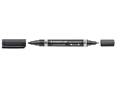 Permanent marker Lumocolor Duo zwart