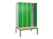 locker met bank,voor scheiding van kleding,HxBxD 2120x1200x815mm,4vak