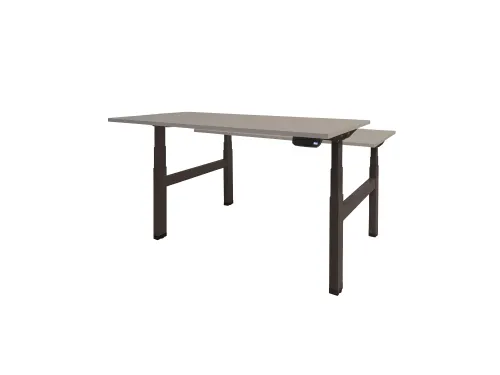Dextro Plus Duo Zit-sta Bureau Elektrisch 180x80 Grijs 25mm Zwart