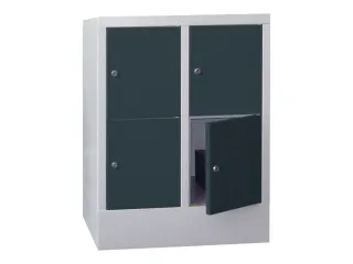 lockerkast,HxBxD 855x600x500mm,2x2vakken,RAL7035,front RAL7016 - 2